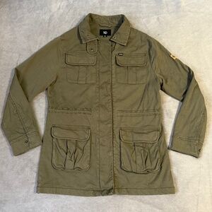 Tentree Field Jacket Women's Medium Green Military Utility Chore Coat Farm Army